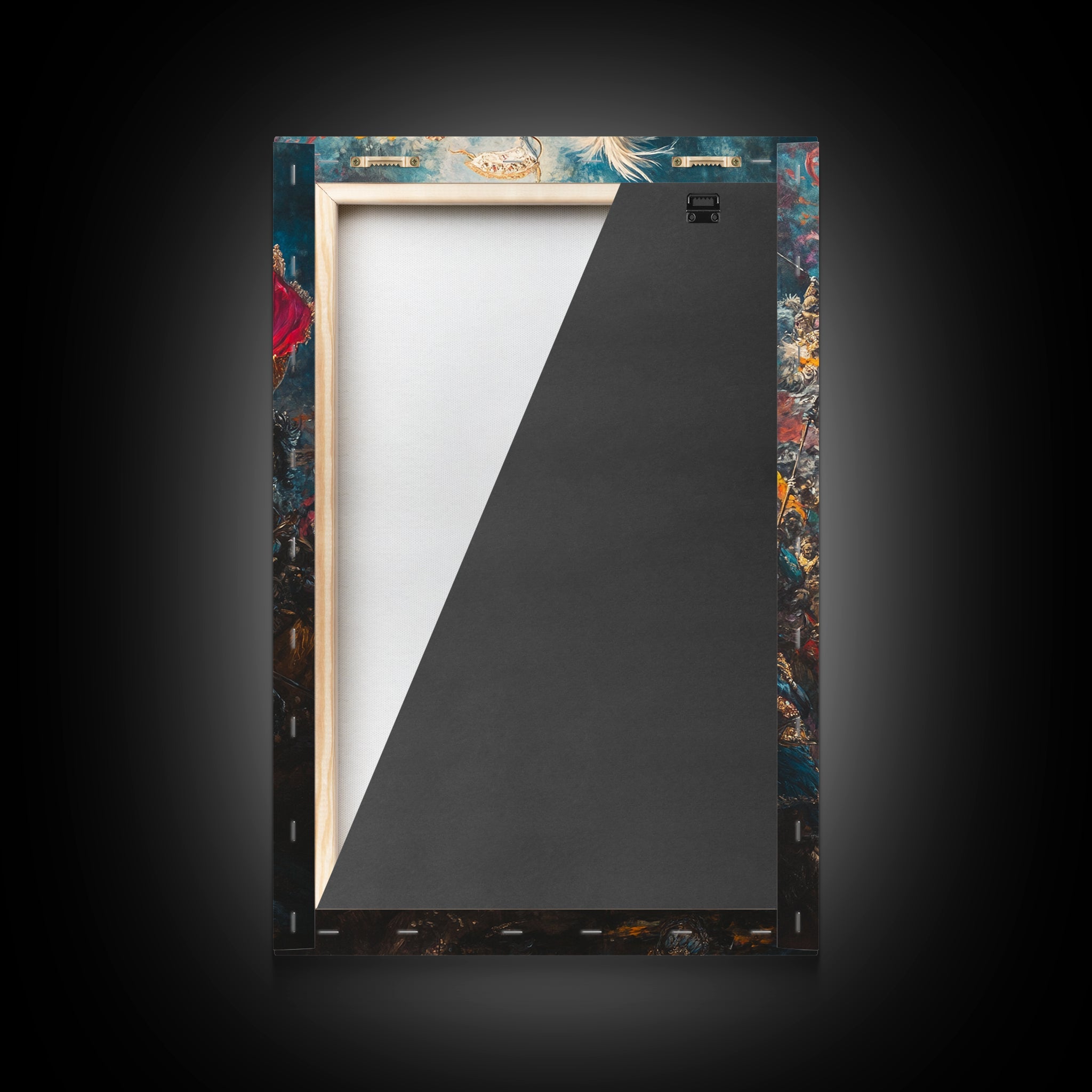 Krishna Wall Art, Radha Krishna Framed Canvas Print, Indian Hindu Wall Art