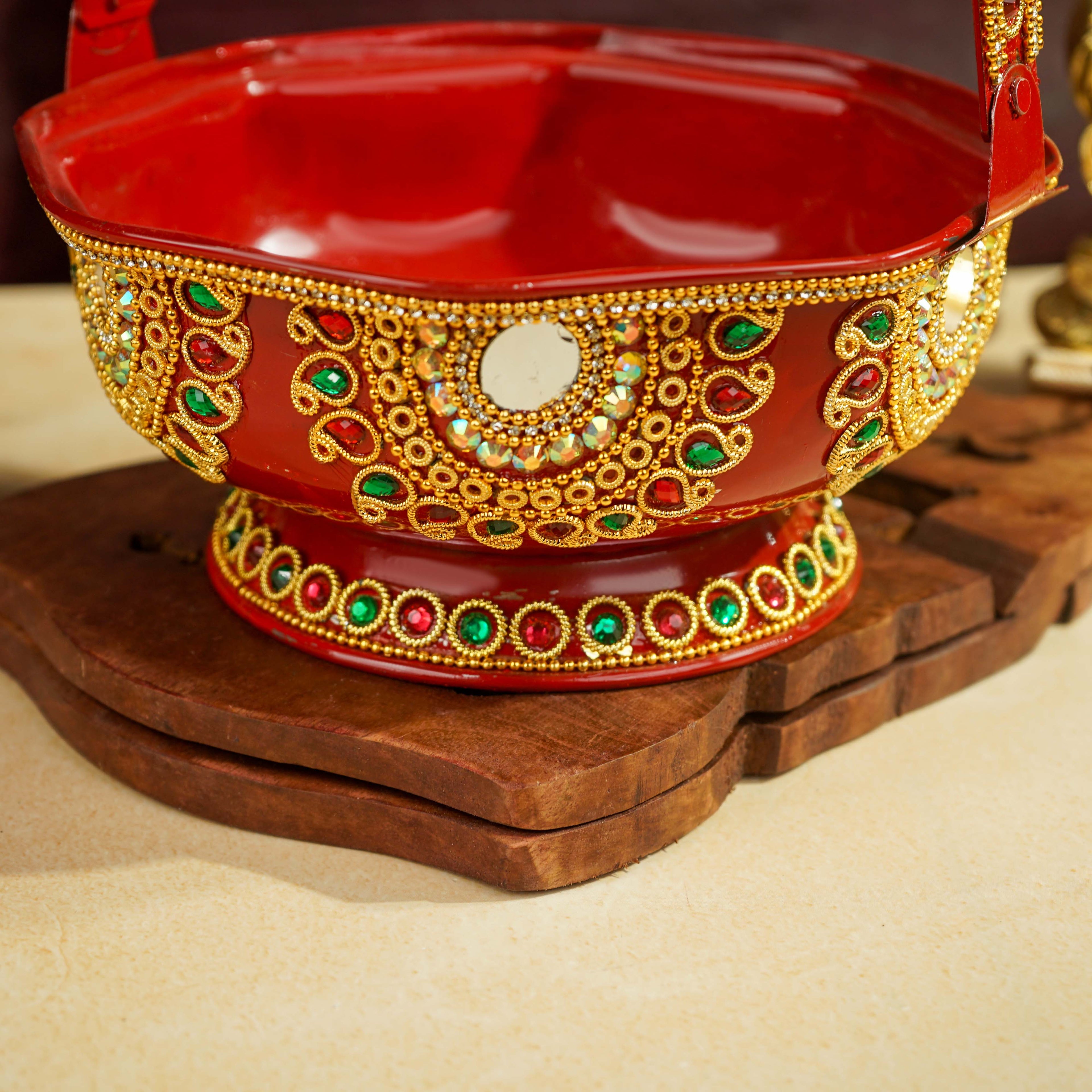 Sri Rudra Decorative Steel Pooja Basket (SR 00717)