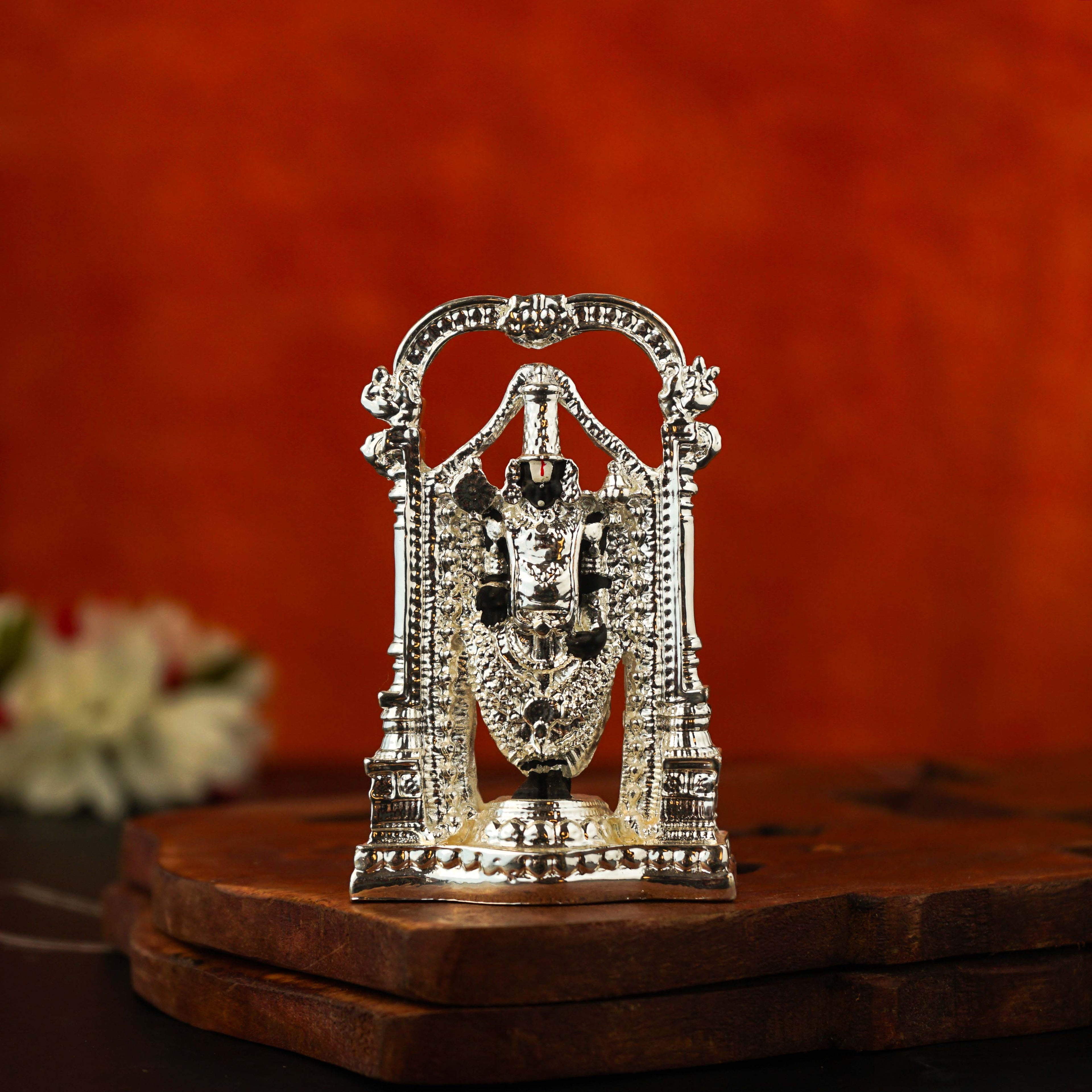 Sri Rudra Arch Balaji Small 3 Inch Silver Plated SR03175