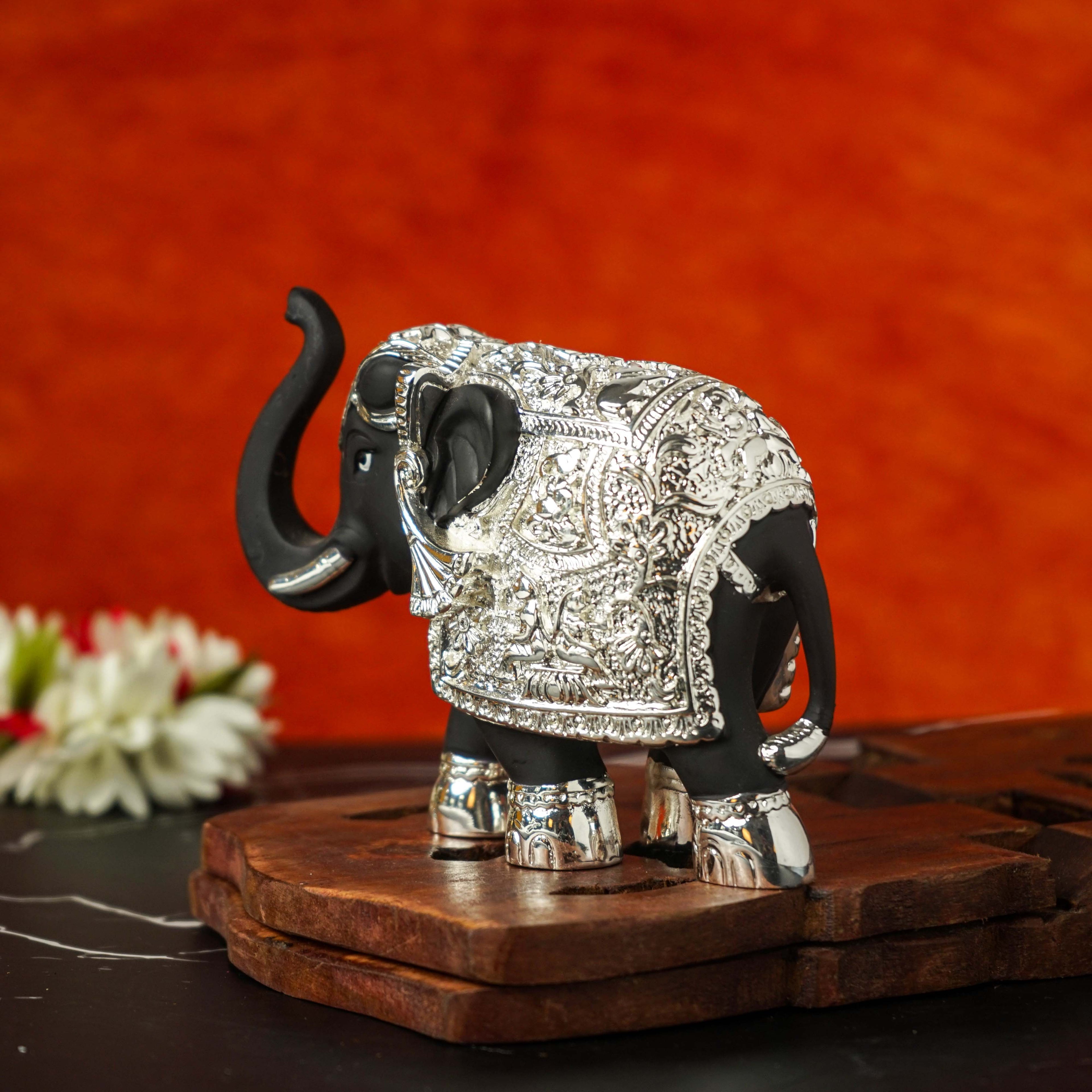 Sri Rudra Elephant 4.5 Inch Silver Plated Mix SR03170