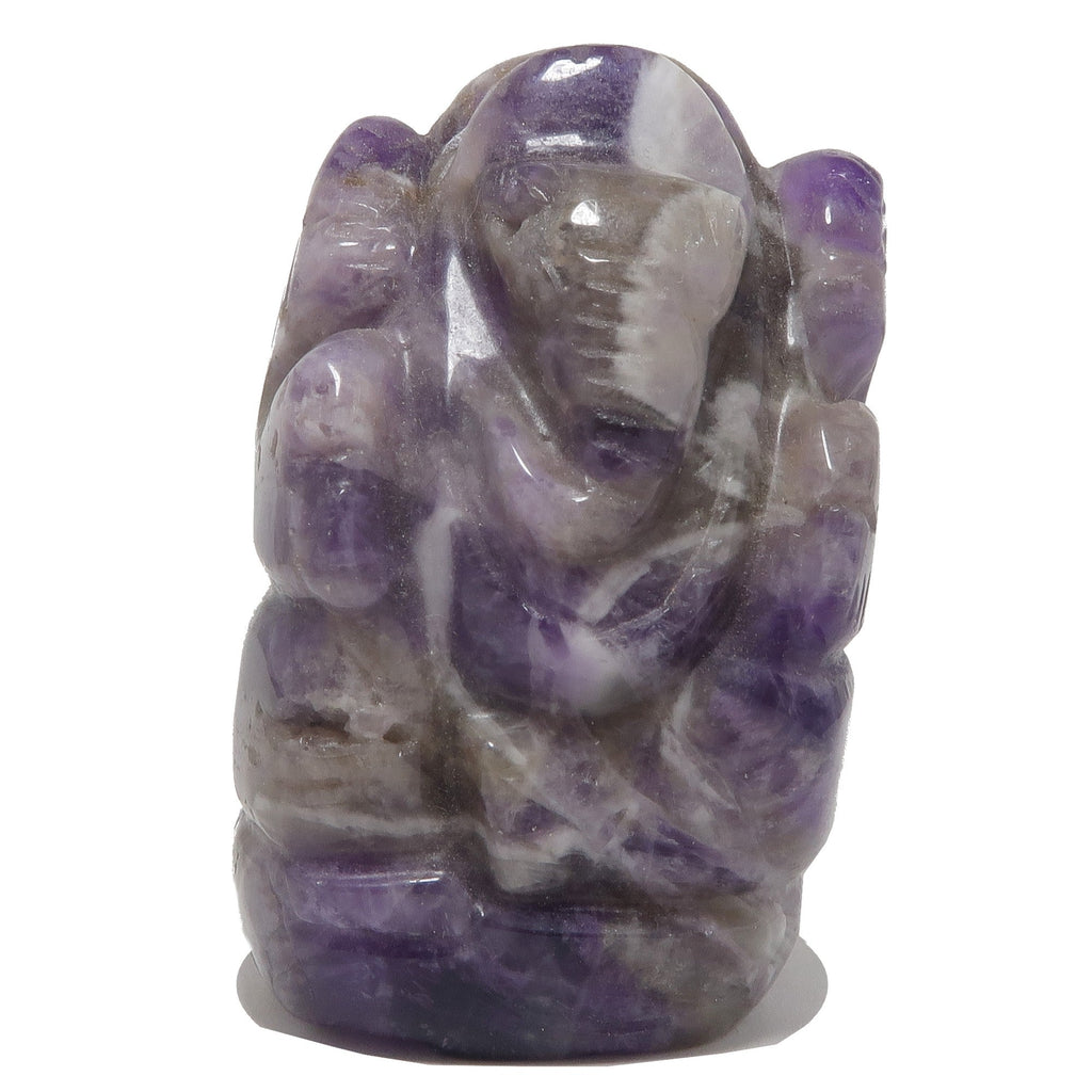 Amethyst Ganesha Statue – Hand-Carved Spiritual Crystal Idol from India