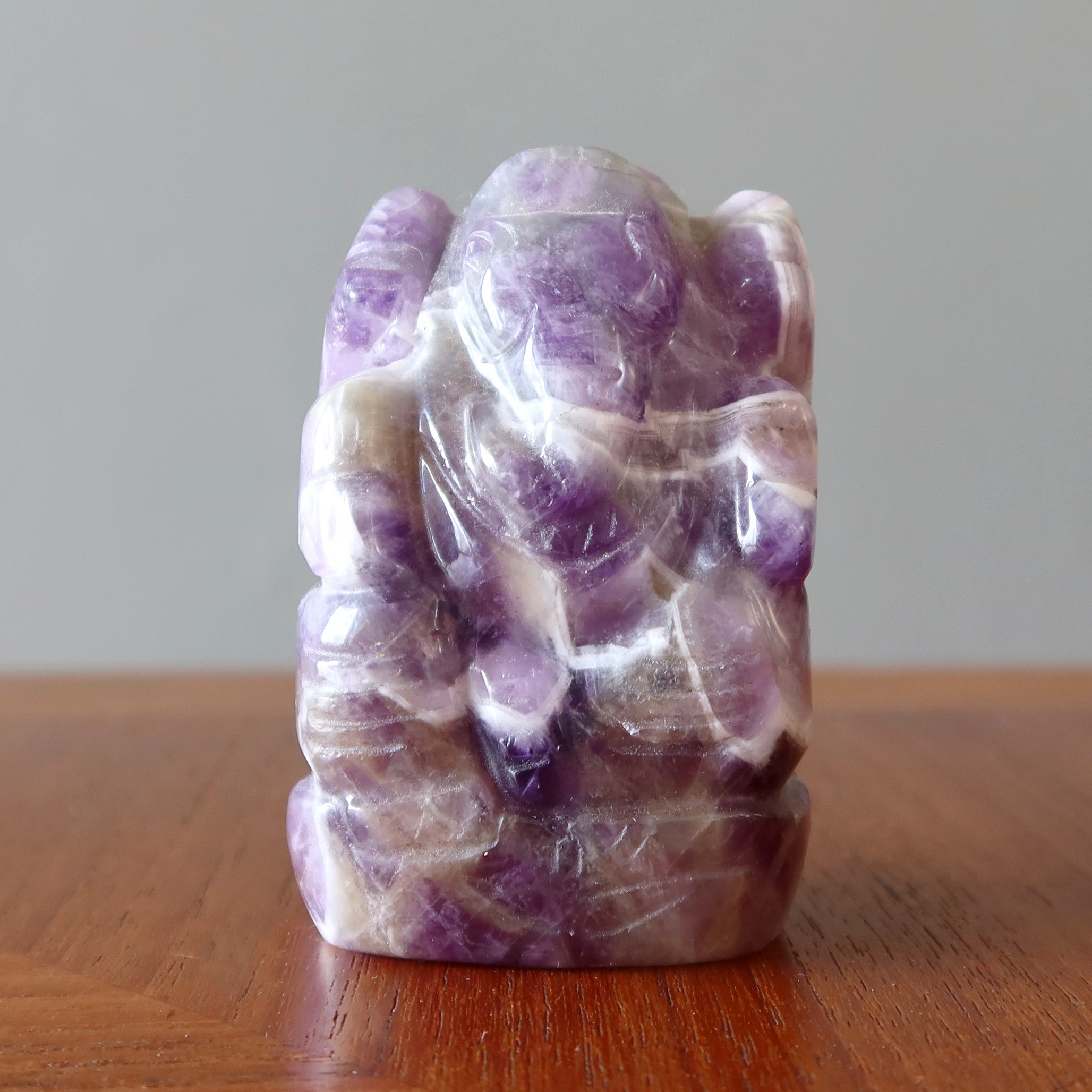 Amethyst Ganesha Statue – Hand-Carved Spiritual Crystal Idol from India