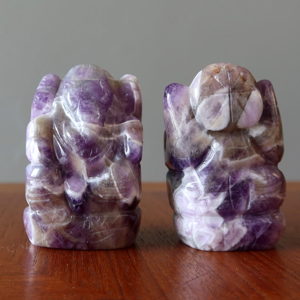 Amethyst Ganesha Statue – Hand-Carved Spiritual Crystal Idol from India