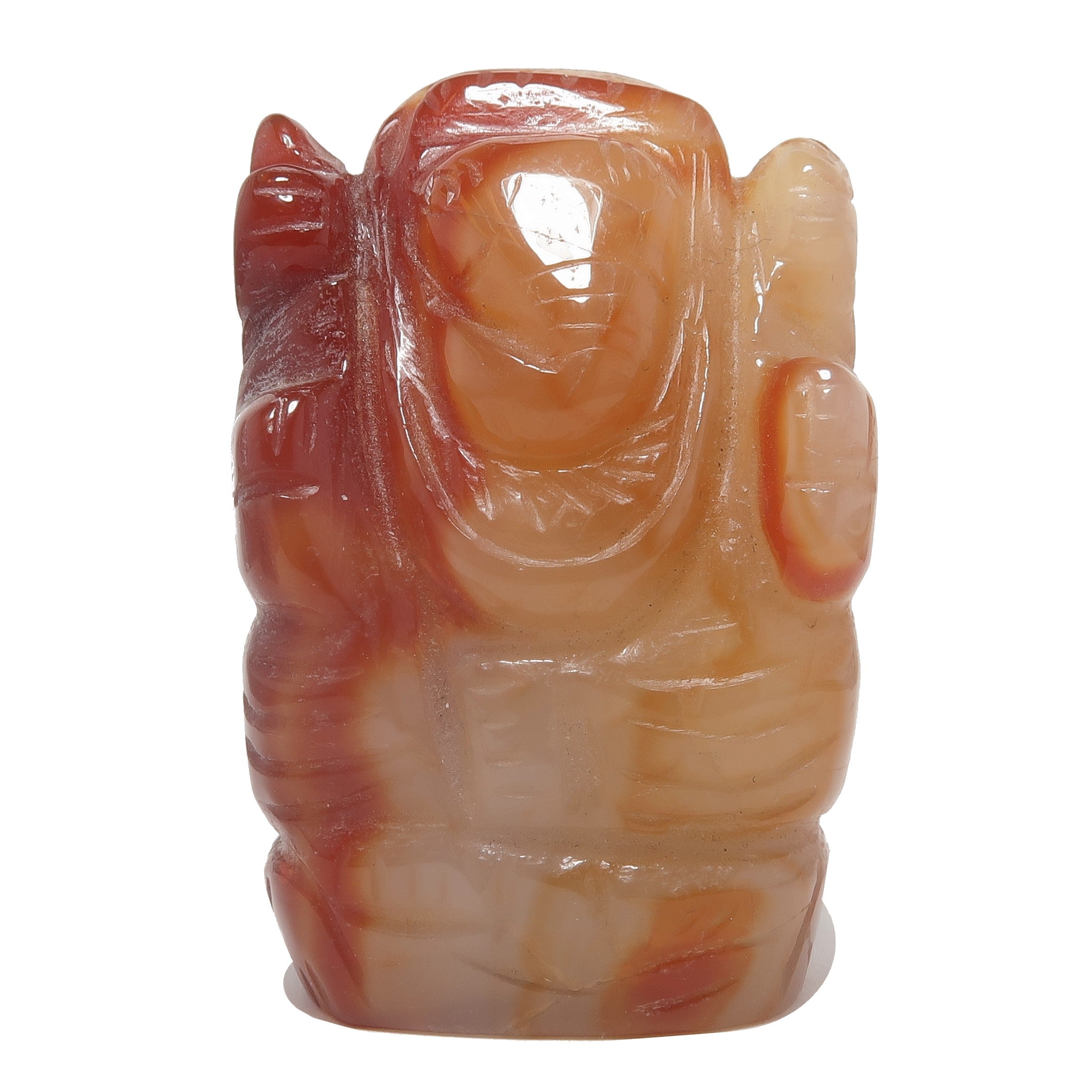 Carnelian Ganesha Statue – Hand-Carved Crystal for Creativity & New Beginnings