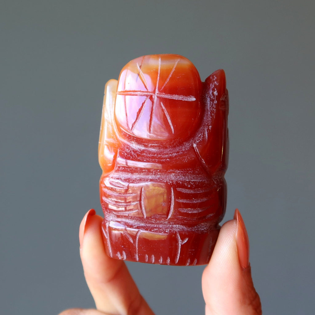 Carnelian Ganesha Statue – Hand-Carved Crystal for Creativity & New Beginnings