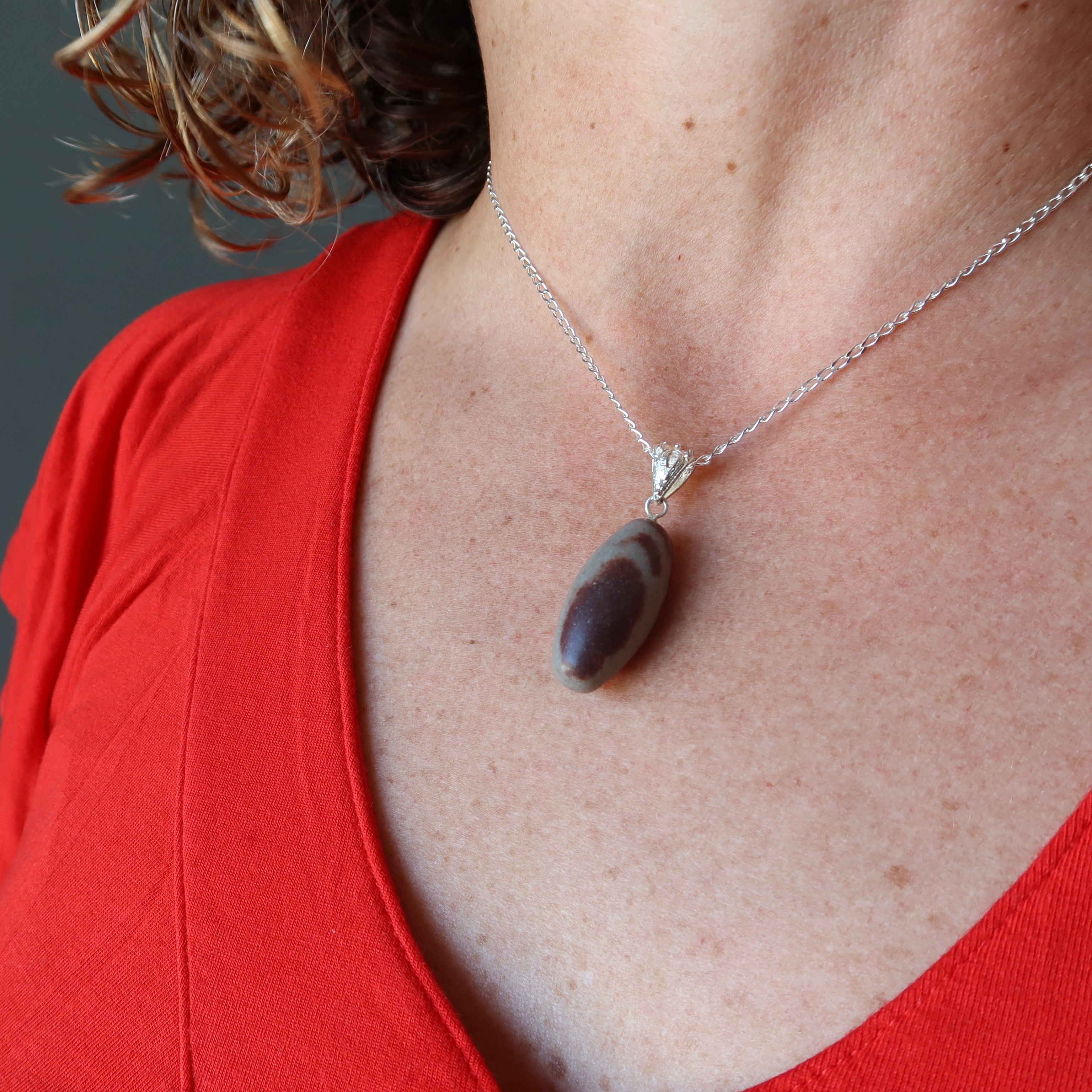 Shiva Lingam Necklace Creator Egg Sterling Silver